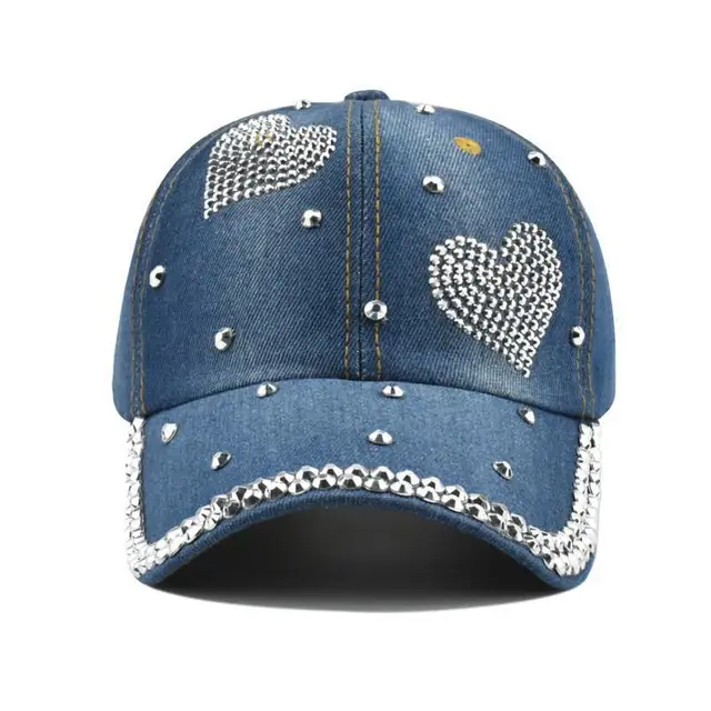 New Arrivals Baseball Cap Rivet Love Heart Cowboy Hat Summer Sunshade Fashion Vintage Snapback Hats For Women Casual Outdoor_voghion.com