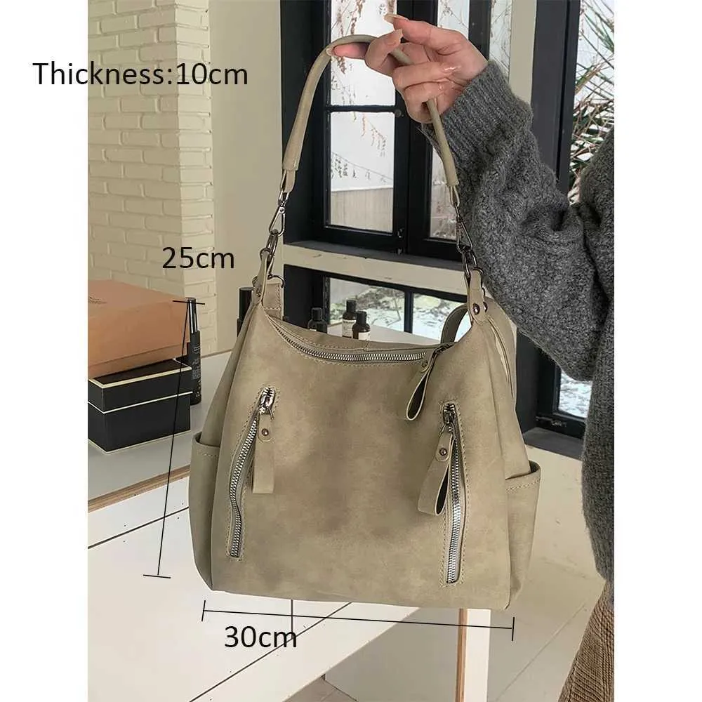 Sacs à bandoulière décontractés en cuir givré solide pour femmes de grande capacité pour l'automne et l'hiver_voghion.com