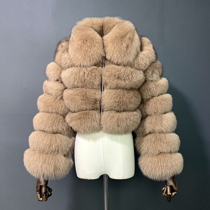 Vêtements pour femmes manches courtes en fourrure pour femmes automne et hiver hauts chauds manteau en peluche tendance_voghion.com