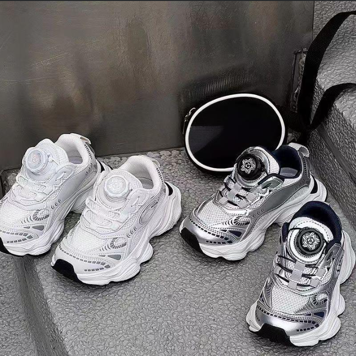 Kids' Shoes Spring Swivel Buckle Children's Shoes Boys New Lightweight Breathable Mesh Sports Shoes Girls Daddy Shoes Running