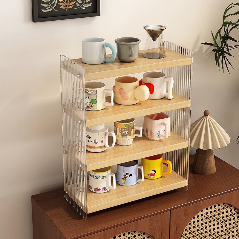 Acrylic Desktop Cup Holder Water Cup Storage Organizer For Kitchen Shelf Dining Table Coffee Tea Cup Tea Set