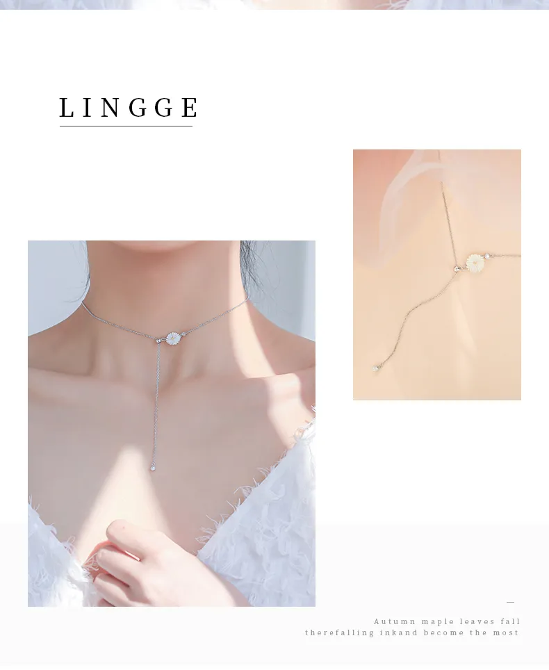 Halsketten mit Anhänger für Damen, Blumen-Anhänger, edler Schmuck, Zubehör, sanfte Schlüsselbein-Halskette für Party-Geschenk_voghion.com