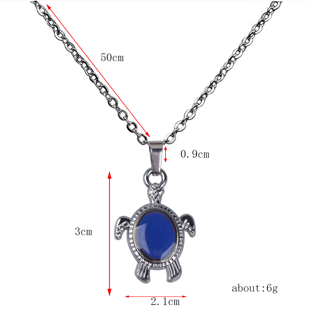 Collana in acciaio inossidabile con incisione "Simpatica piccola tartaruga che sente calore e cambia umore"_voghion.com