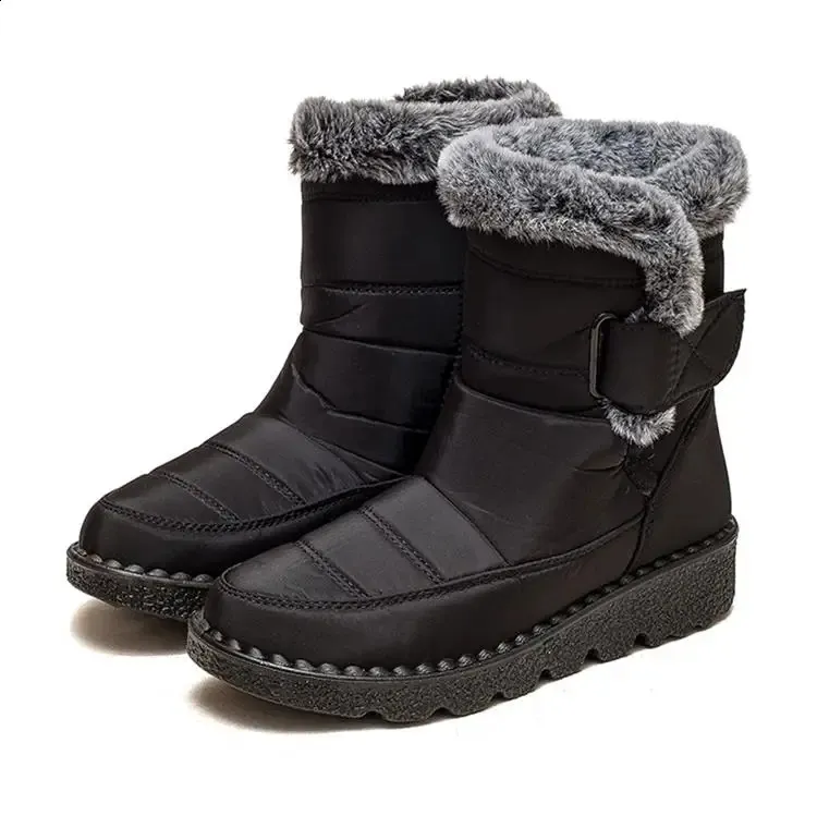 Botas femininas de neve macias com plataforma de pele para manter o calor Botas femininas plus size Botas Mujer Sapatos de inverno 240826_voghion.com