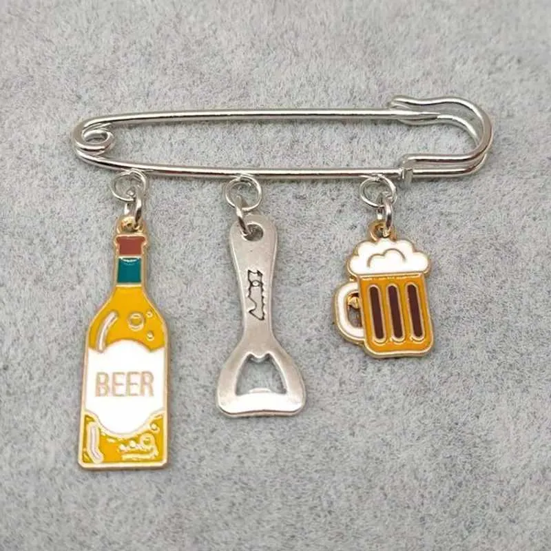 Anstecknadeln Broschen Neue Mode Mini Emaille Brosche Bierkrug Serie Anstecknadel Geschenk Damen Herren Party Time H240705_voghion.com