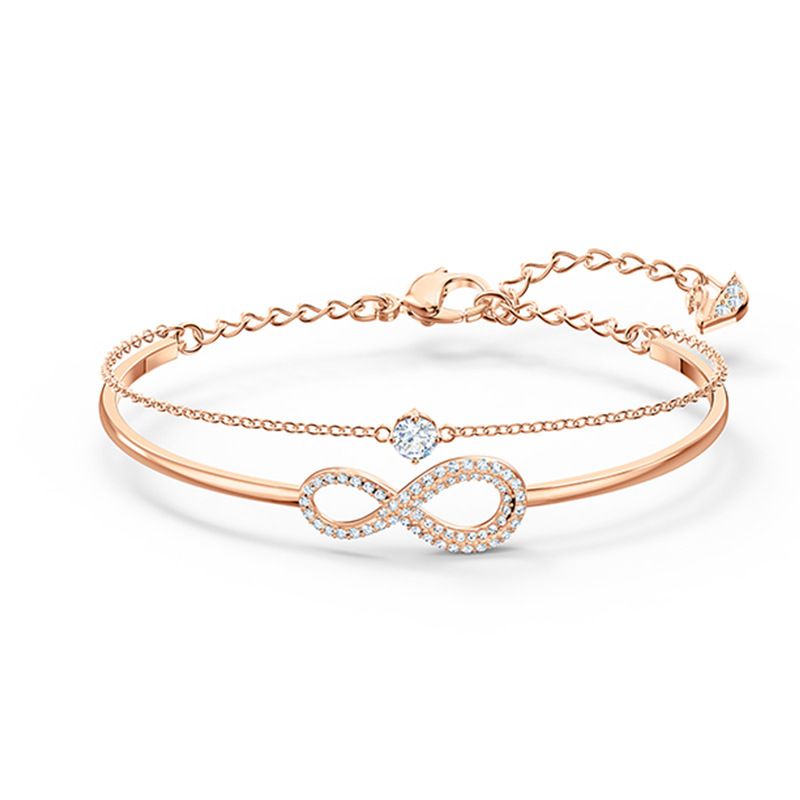 Bracciale a forma di 8 con cristallo a doppio strato, elemento femminile, amore eterno_voghion.com