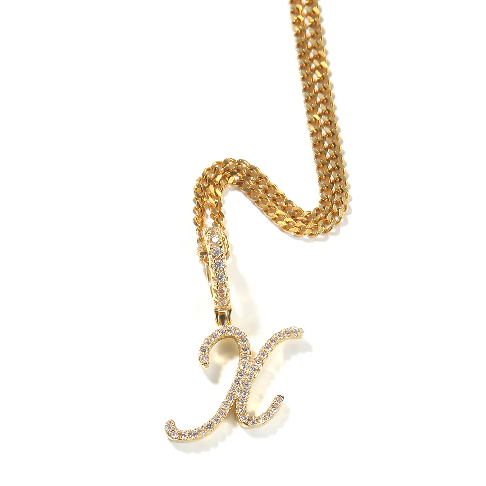 Ketten TBTK Benotzerdefinéiert Kursiv Schrëft Initial A-Z Buschtawen Anhänger Iced Out CZ Kette Halskette Fir Männer Hiphop Charms Bijouen_voghion.com