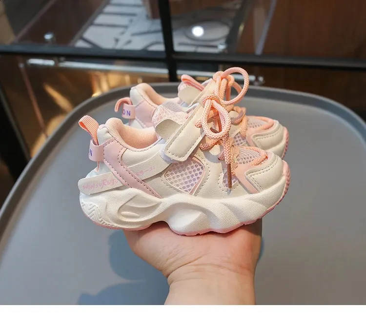 Childrens mesh breathable short chubby TPR running for boys and girls childrens casual sports shoes white tennis 3 4 5 6_voghion.com