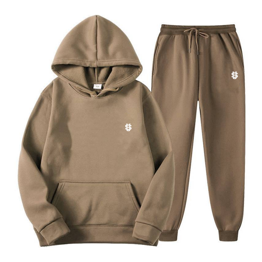 Solid Color Hoodie Set With Threaded Bottom For Men’s And Women’s Casual Sportswear, Sweatpants, Letter Hoodie, And Sweatpants Set