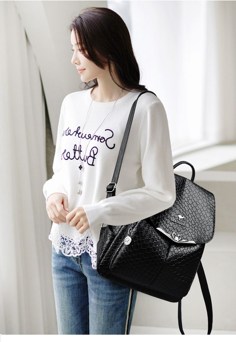 Frauen gewebte Muster Damen Rucksack weichem Leder Mehrzweck mittleren Alters Frauen Mutter Tasche Großhandel_voghion.com