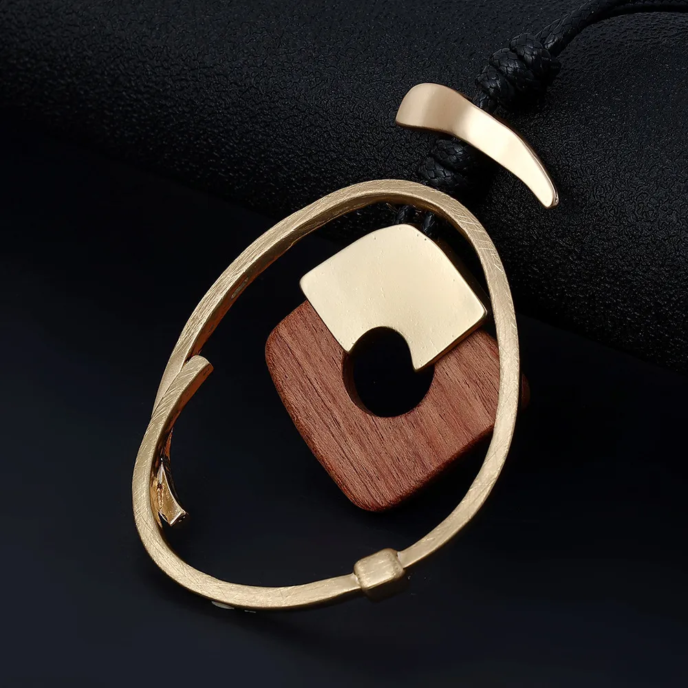 Colliers pendentifs mode bois suspension longues chaînes collier colar pendentifs gothiques bijoux géométriques pour femmes 2022_voghion.com