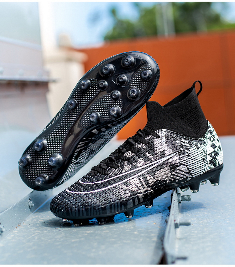 Cleats Men Soccer Shoes Football Boots Grass Training Match Sneakers Ultralight Non-Slip Long Spikes Unisex_voghion.com