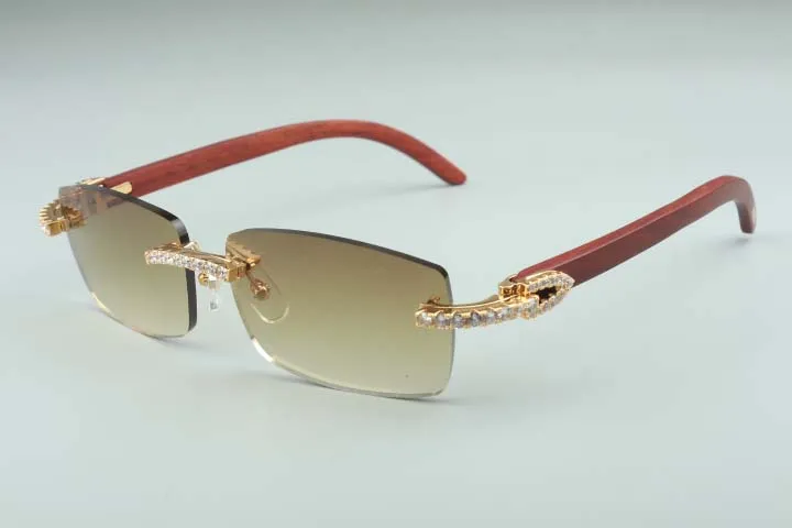 Occhiali da sole alla moda Montature per occhiali da sole con diamanti infiniti 3524012 con gambe in legno e lenti da 56 mm_voghion.com