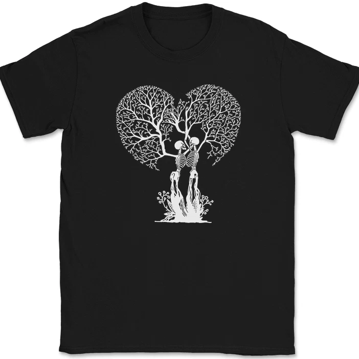 Grappig skelet koppel t-shirt voor heren en dames halloween_voghion.com