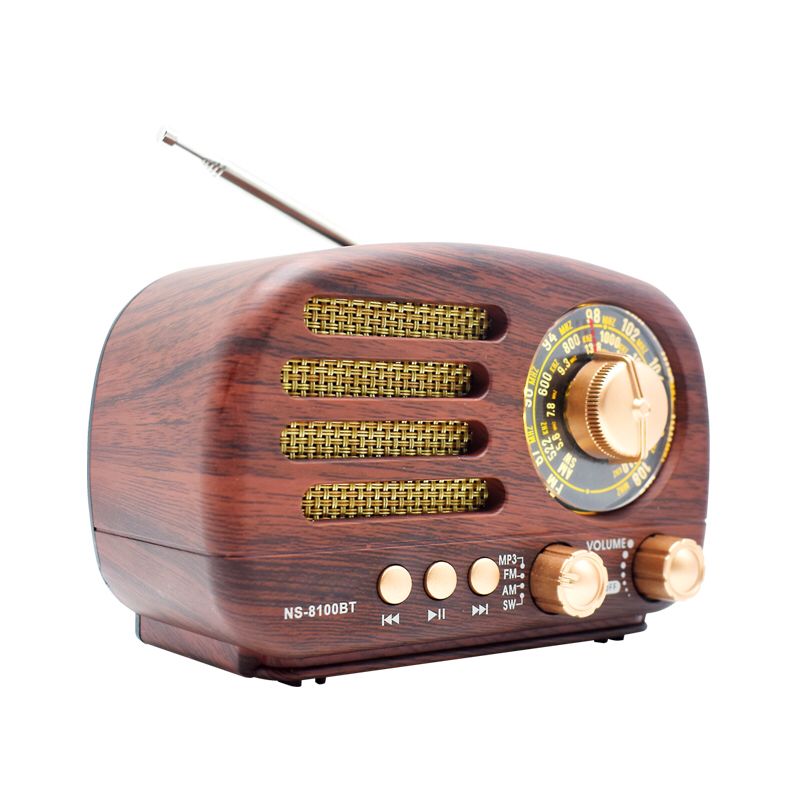 Radio Portable Vintage Radio Retro Bluetooth Speaker, FM/AM/SW Old Fashion Classic Style, Adjustable Antenna, Rechargeable Battery Powered & USB _voghion.com