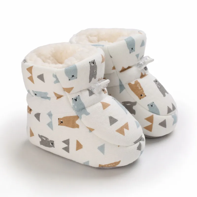Bebê antiderrapante recém-nascido criança sapatos inverno infantil enfant algodão neve multicolorido desenho animado pequeno cutefeet crianças botas 0-18_voghion.com