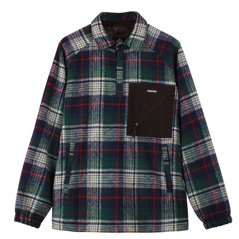 New winter wear men's snowboard double board warm plaid shirt women's ski hoodie couple_voghion.com