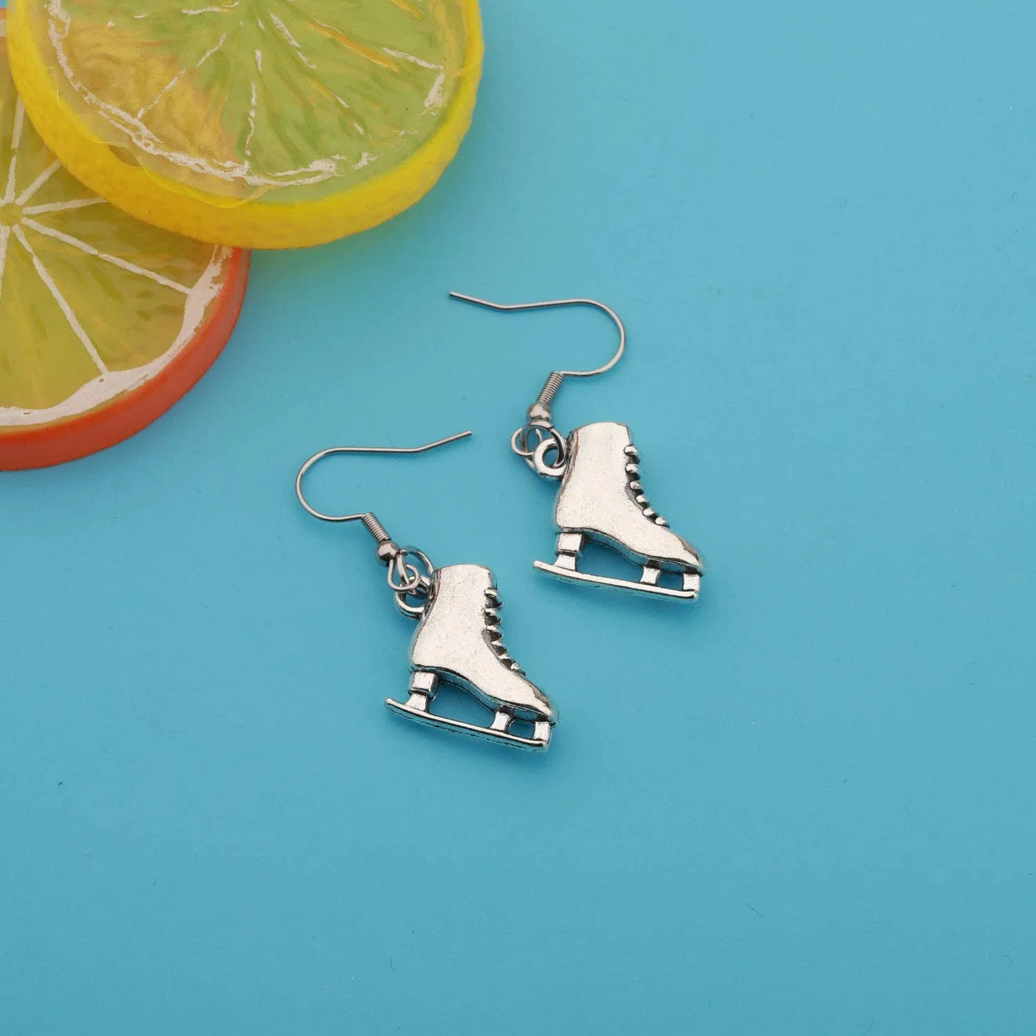 Chaînes Sports d'hiver Patinage Patins à roulettes Boucles d'oreilles Collier 3D créatif_voghion.com
