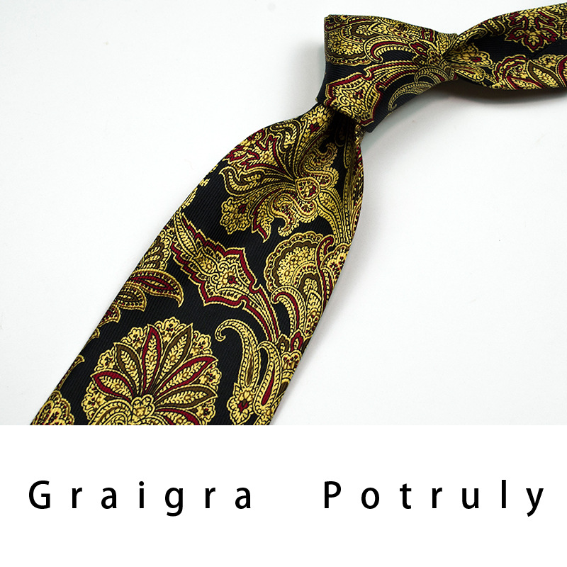 Men's Ties & Handkerchiefs replacement burgundy second-hand coffee color imported quality mulberry silk printed silk paisley men's tie extra wide_voghion.com