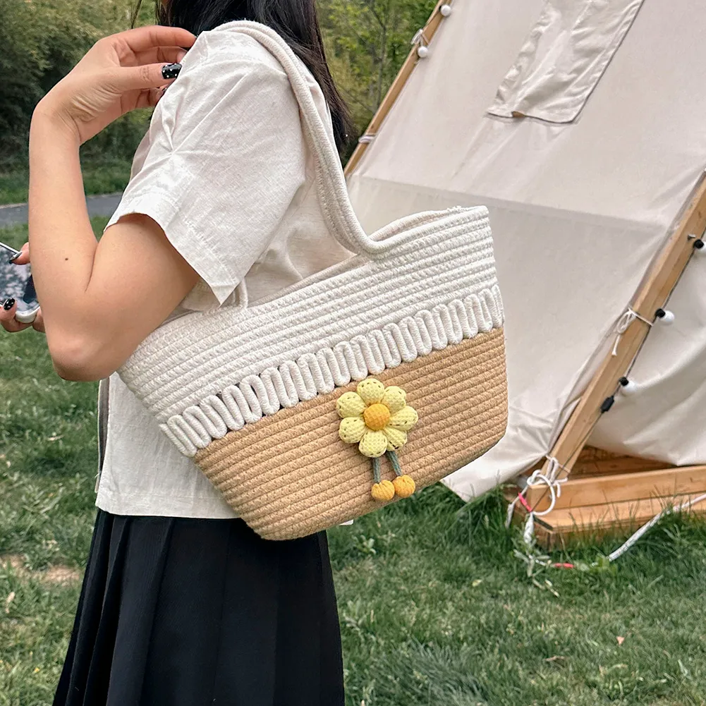Häkeln Strand Achsel Weibliche Kupplung Frauen Tote Mode Stroh Handtasche Große Kapazität Weben Hobo Geldbörsen Weiche Achselhöhle Tasche_voghion.com