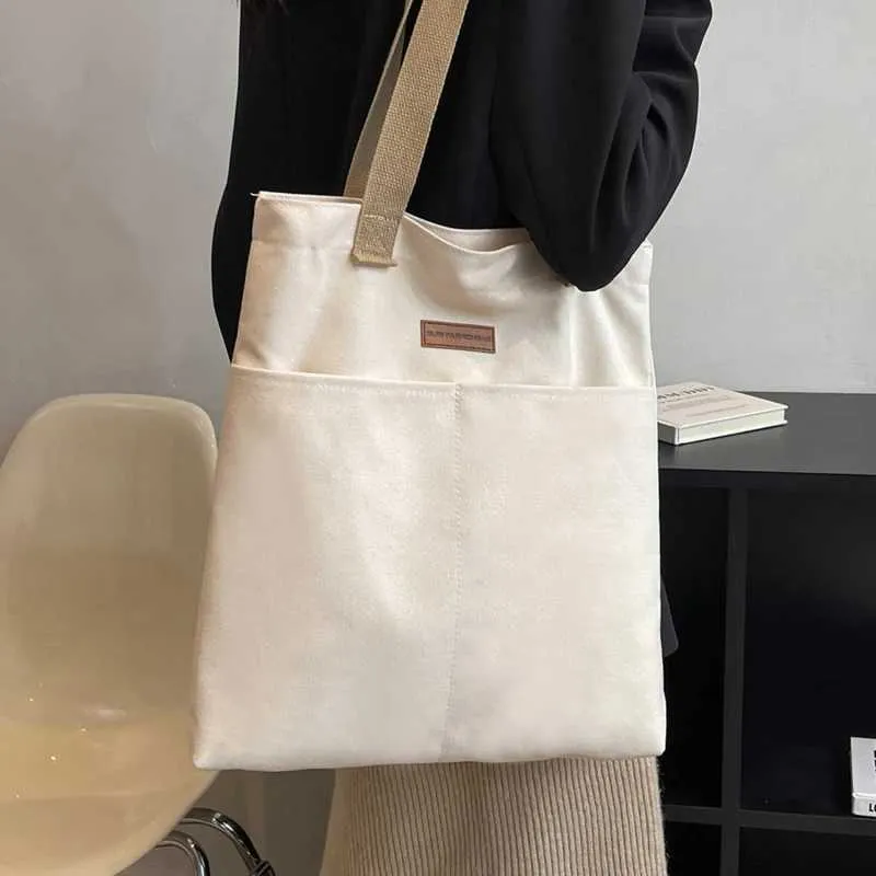 Canvas Tote Bag Women's Shoulder Bag Premium Sensory Handbag_voghion.com