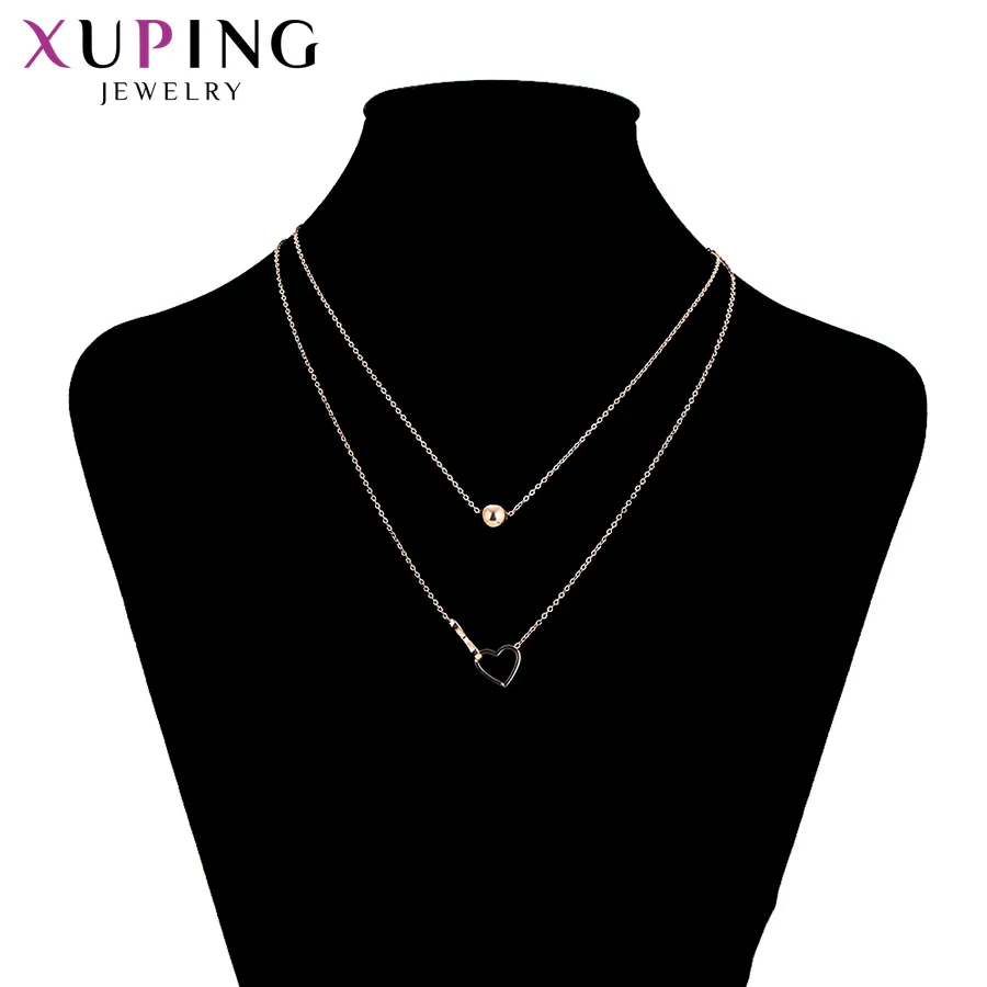 Collane con ciondolo Xuping Vintage Temperamento Signore Semplicità Stile Colore Oro Rosa Per Donna Bei Regali di Compleanno_voghion.com