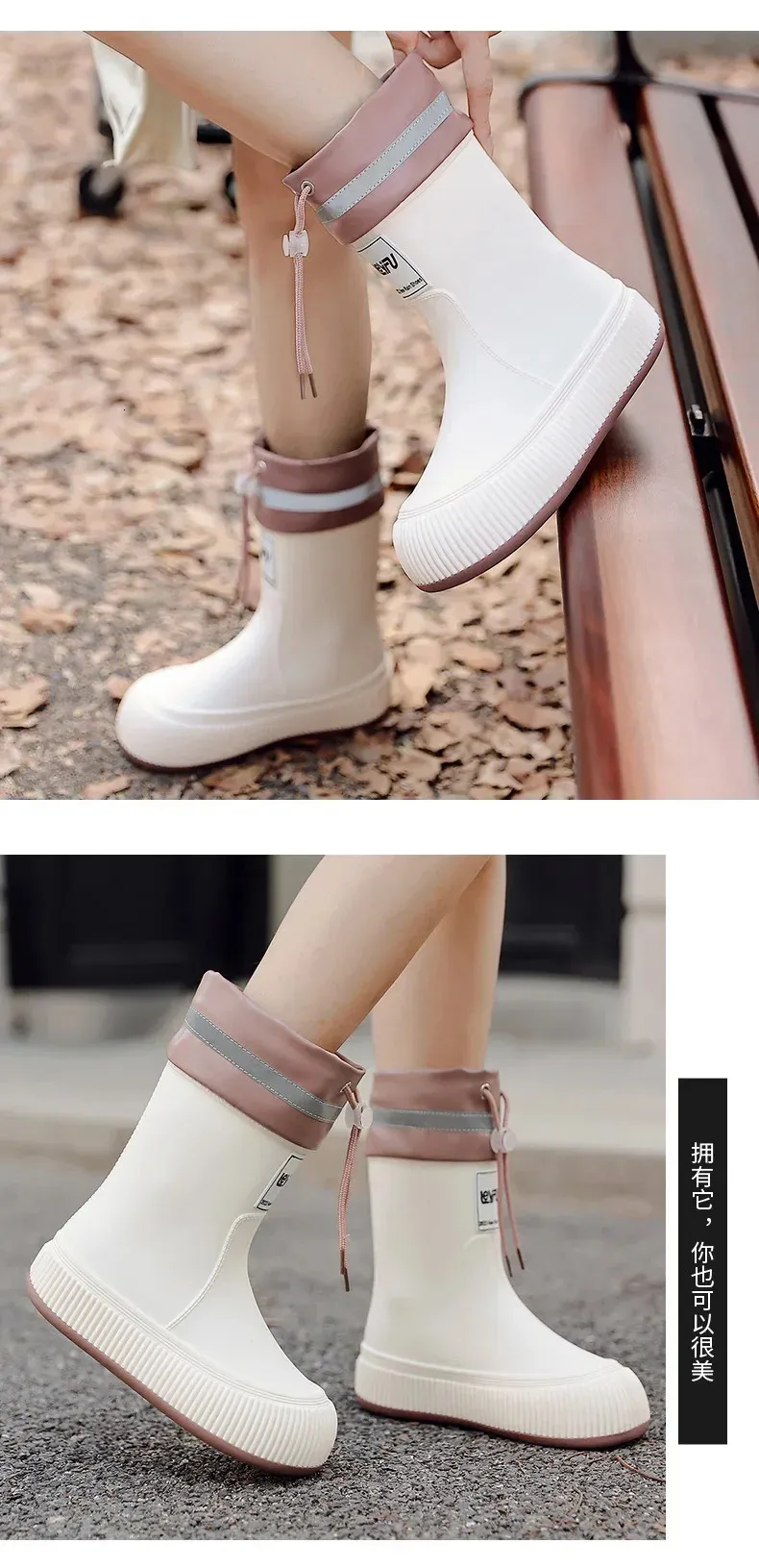 Stivali da pioggia antiscivolo, alla moda, leggeri, morbidi, da pesca all'aperto, suola spessa, impermeabili, alla moda, comodi 2024 240704_voghion.com