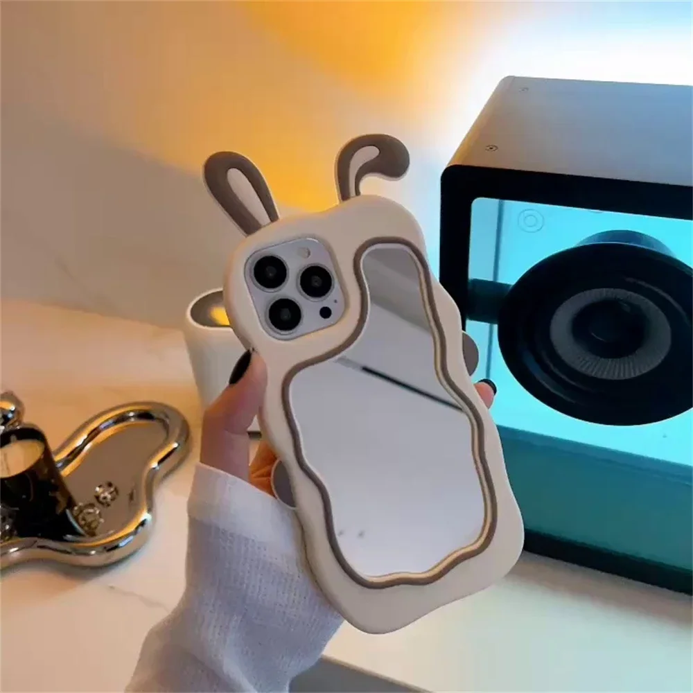 Cute Bunny Ears Mirror Phone Case For Iphone Protective Cover_voghion.com