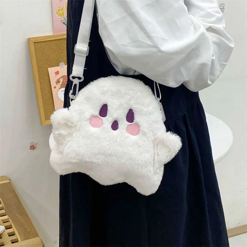 Herbst und Winter Neue süße Plüsch Spooky Ghost Halloween Geschenk Damen Tasche Schulter Crossbody Ba241022_voghion.com