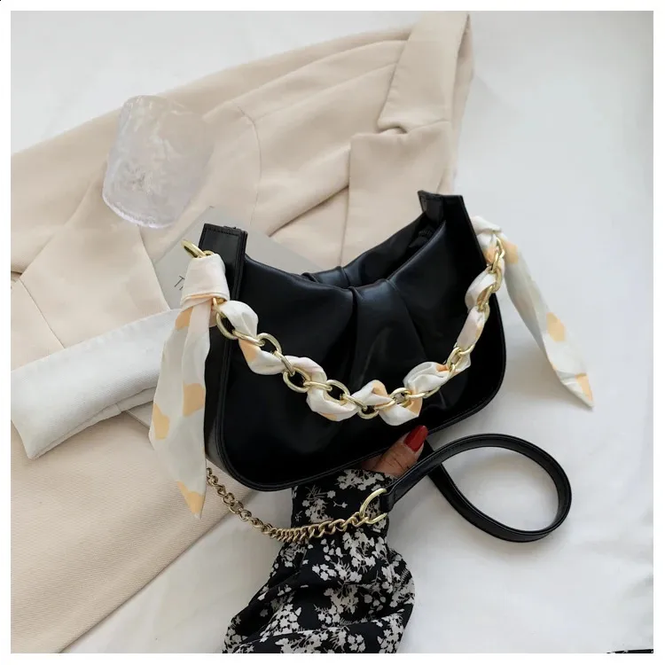 Rainbow Gradient Y2k Shoulder Bag With Chain For Women Chic Style_voghion.com