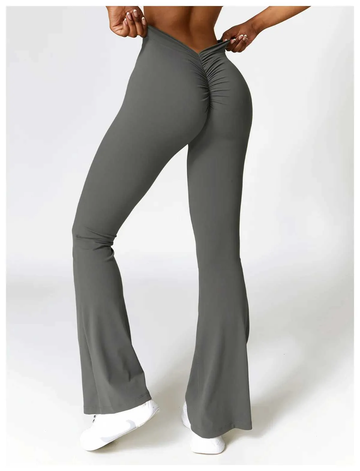 New Yoga Flare Leggings High Waist Wide Leg Pants Women Gym Fiess Sports Flared Pant Dance Trousers V-shaped Hip M llolg_voghion.com