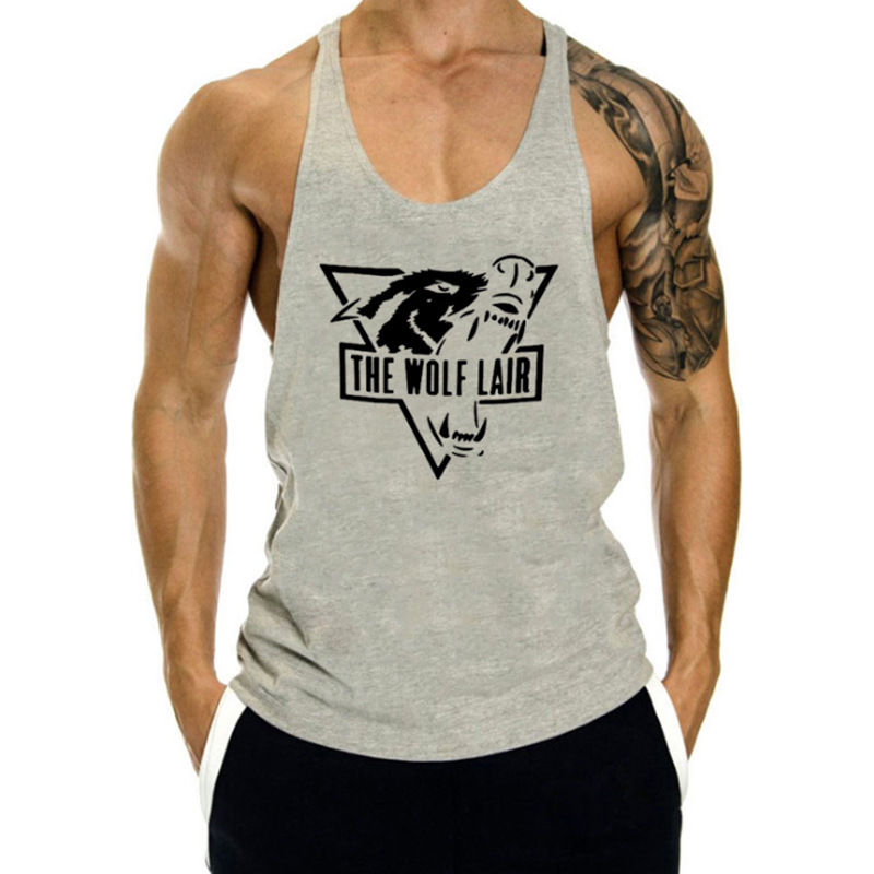 Fitnessvest, løstsiddende sportscamisole, ærmeløs T-shirt, sildebensmuskel, herretræningstøj_voghion.com
