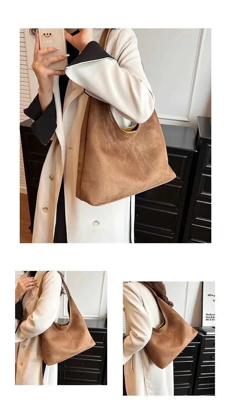 Sac à bandoulière polyvalent en daim pour femme, style rétro, tendance, Y241118_voghion.com