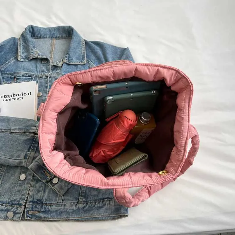 Winter New Waterproof Space Cotton Shoulder For Women Large Capacity Handbag Shopping Tote Lady Crossbody Bag_voghion.com