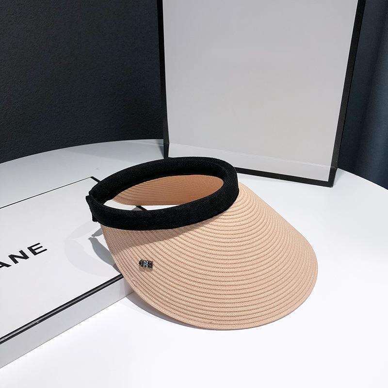 Women's Straw Visor Sun Hat For Beach Uv Protection Summer_voghion.com