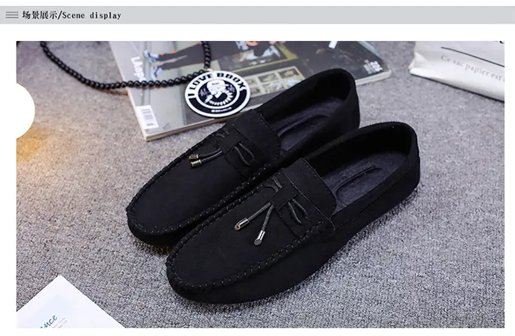 Men Suede Low Top Loafers Slip On Lazy Shoes Soft Sole Comfortable Driving Casual Peas Shoes Daily Wear_voghion.com