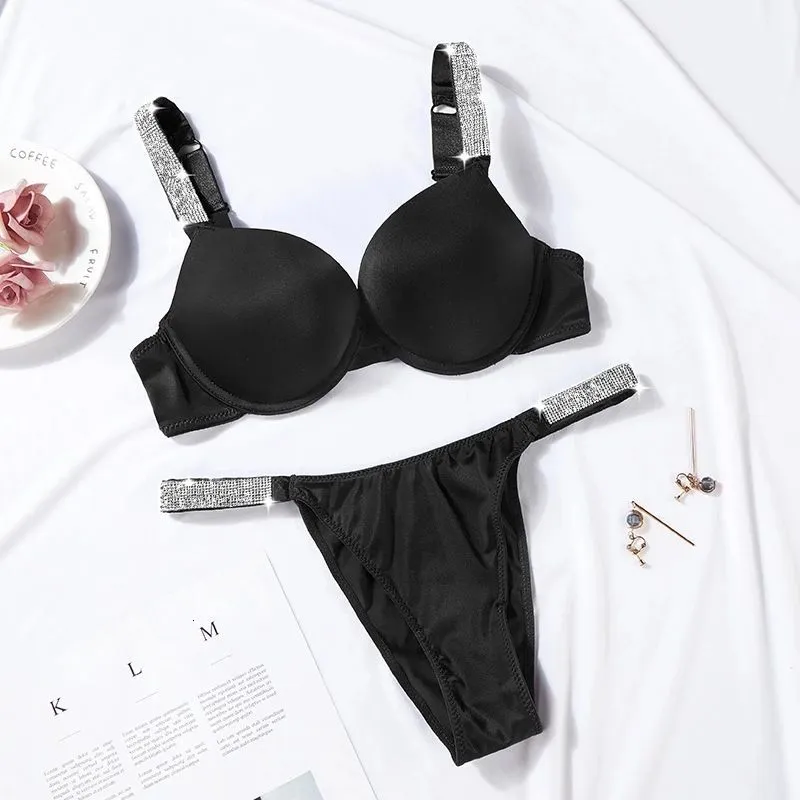 Damen Dessous Bikini Set Mit Strass Und Push-up Bh Und Slip_voghion.com