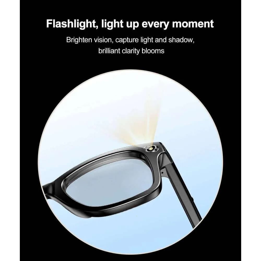 LIGE Camera Smart Music Glasses Make Receive Call Bluetooth Headset Recording Photo Recognition Anti Blue Light UV_voghion.com