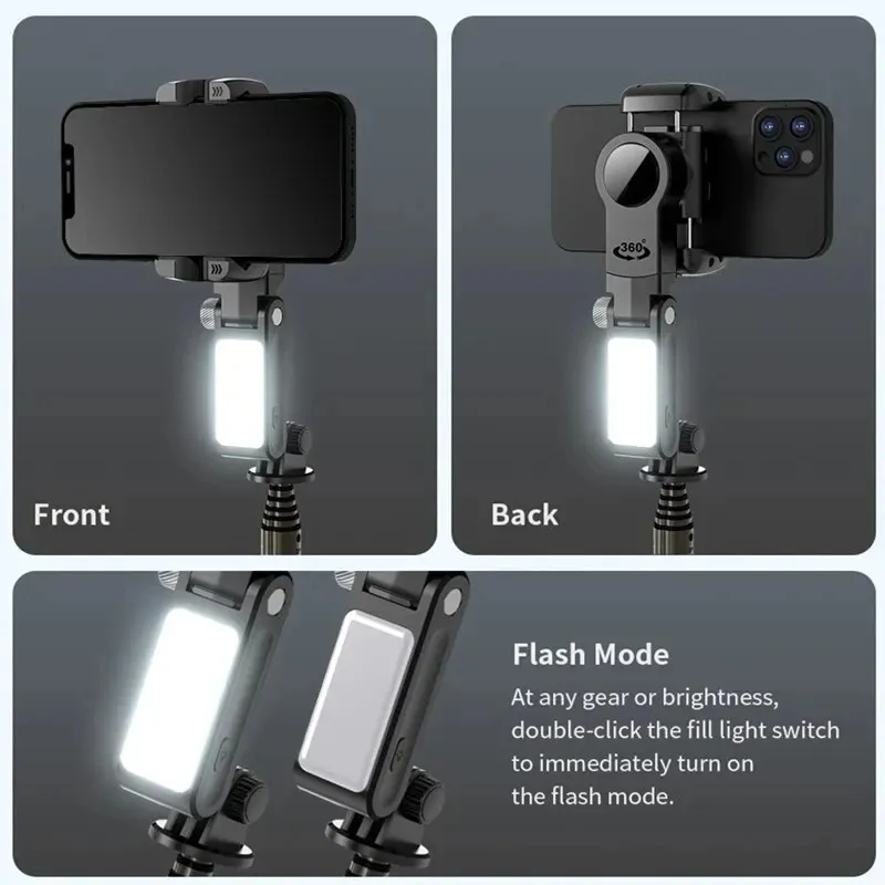 FANGTUOSI 360 Swivel Universal Joint Selfie Stick Tripod With Shutter Fill Light Smartphone Live/Log Stabilizer After_voghion.com