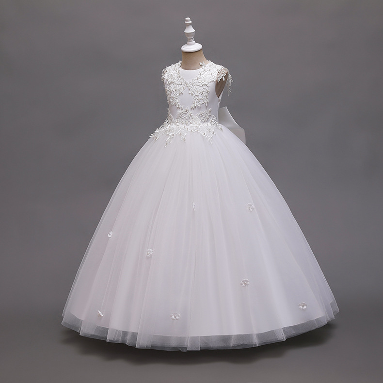 Petite robe Tutu à fleurs pour fille, fête d'anniversaire, communion, perlée, nouvel an, noël, princesse, manches volantes, 2024_voghion.com