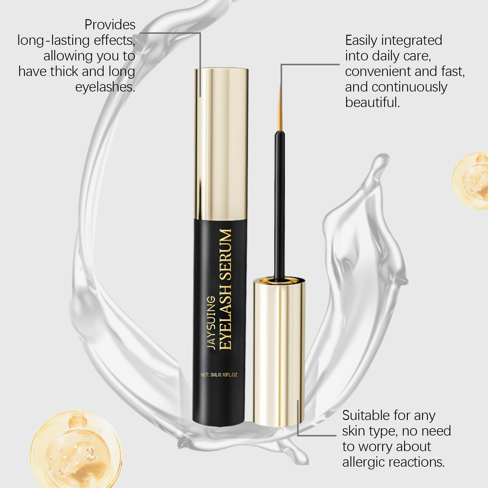 Jaysuing Ultra-Black Volumizing Mascara Zachte Voedende Formule Natuurlijke Krul Vlekbestendig Voor Dagelijks Gebruik_voghion.com