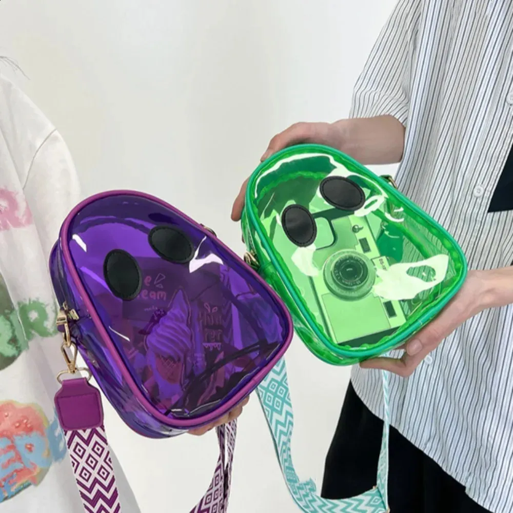 Portofel amuzant din PVC cu fantome și bomboane, pentru Halloween, tip crossbody, transparent, în culoare solidă, pentru telefon mobil, 240823_voghion.com