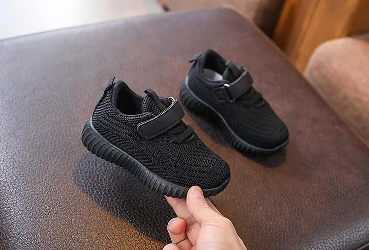 Scarpe da tennis per bambini piccoli, da infilare, per ragazze e ragazzi, sportive, da corsa, in rete con suola morbida, per bambini, rosa, nero, bianco_voghion.com