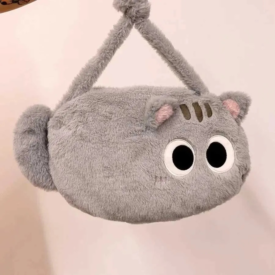 Zaino morbido in peluche Kawaii Black Cat Plusie Toy Doll Donna Moda Borse a tracolla Borsa a tracolla per bambini Borsa da scuola per bambini_voghion.com