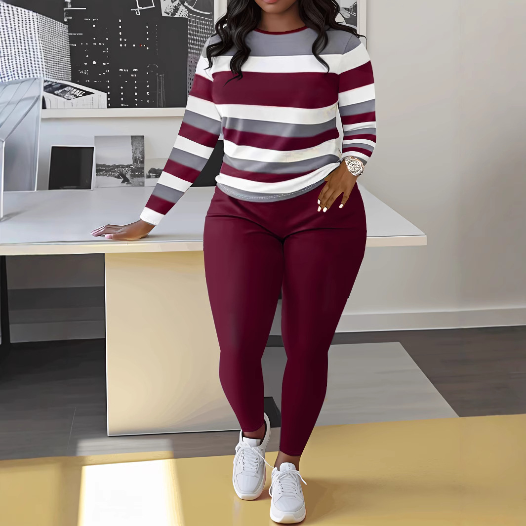 Vêtements pour femmes TB6490 vêtements pour femmes vente chaude mode navettage printemps et automne grande taille positionnement impression confortable costume de loisirs