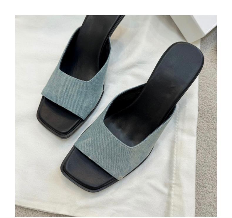 2024 Primavera/Verão Novo Daning Fish Mouth Heel Square Open Toe Couro Genuíno Chinelos Legais Moda Feminina Salto Alto_voghion.com