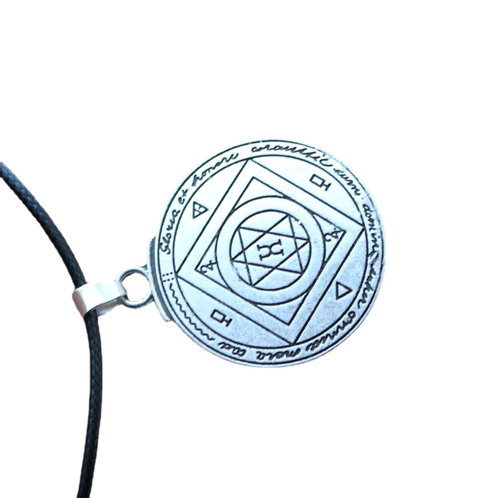 Viking amulet necklace Solomon pentagram sealed pendant pagan witchcraft jewelry_voghion.com
