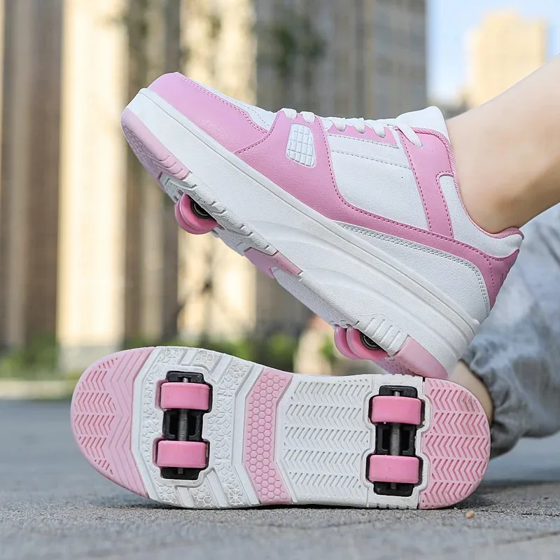Athletic Roller Skate Kids Snickers With Wheels Children Rollerskates Fashion Outdoor Sports Shoes Girls Boys 231122_voghion.com