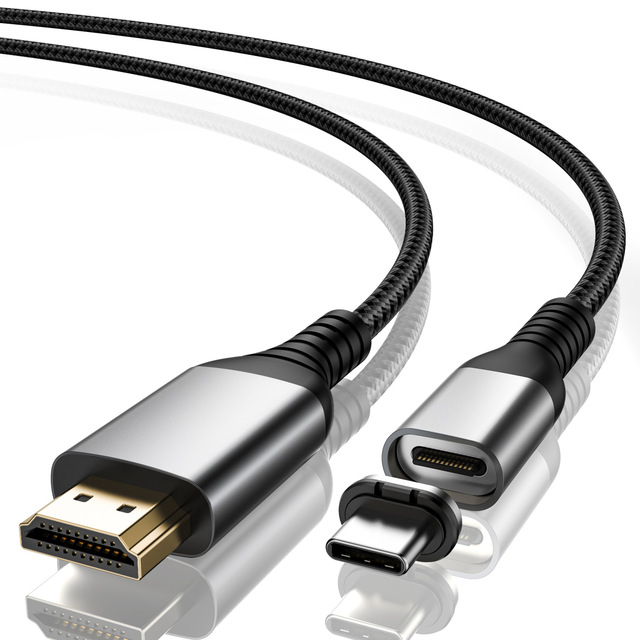 Μαγνητικός μετατροπέας καλωδίου USB C συμβατός με HDMI 4K Type C σε HDMI για Huawei MacBook Pro Air iPad USB C καλώδιο_voghion.com