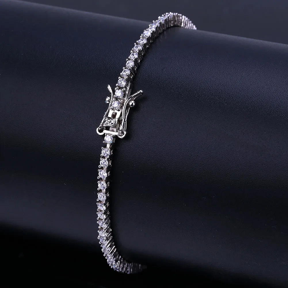 Gold-plated Tennis Bracelet For Men And Women Hip-hop 2.5mm Bracelets_voghion.com